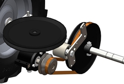 The BDR-650R drum mower - adjusted for 2-stoke engines