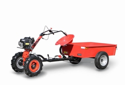 The VARI Global minitractor with the ANV-400 tipping trailer